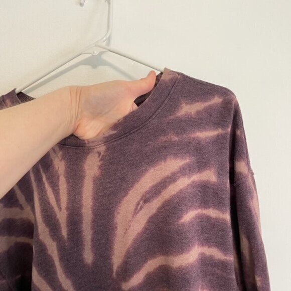 ZELLA Cali Tie Dye Cotton Blend Sweatshirt Dress Purple Mauve ish Long Sleeve L - Picture 6 of 12